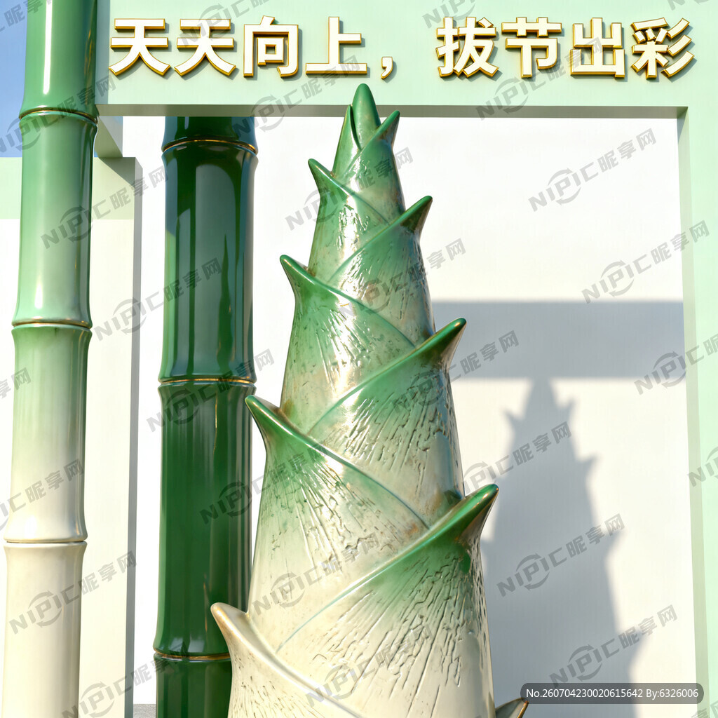帮我画 以“天天向上 包含竹笋