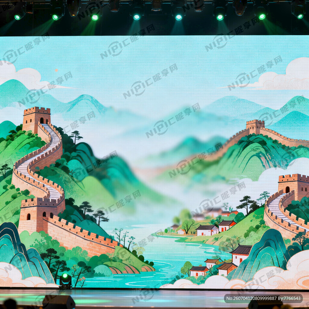 主题元素 长城 绿水青山 色调