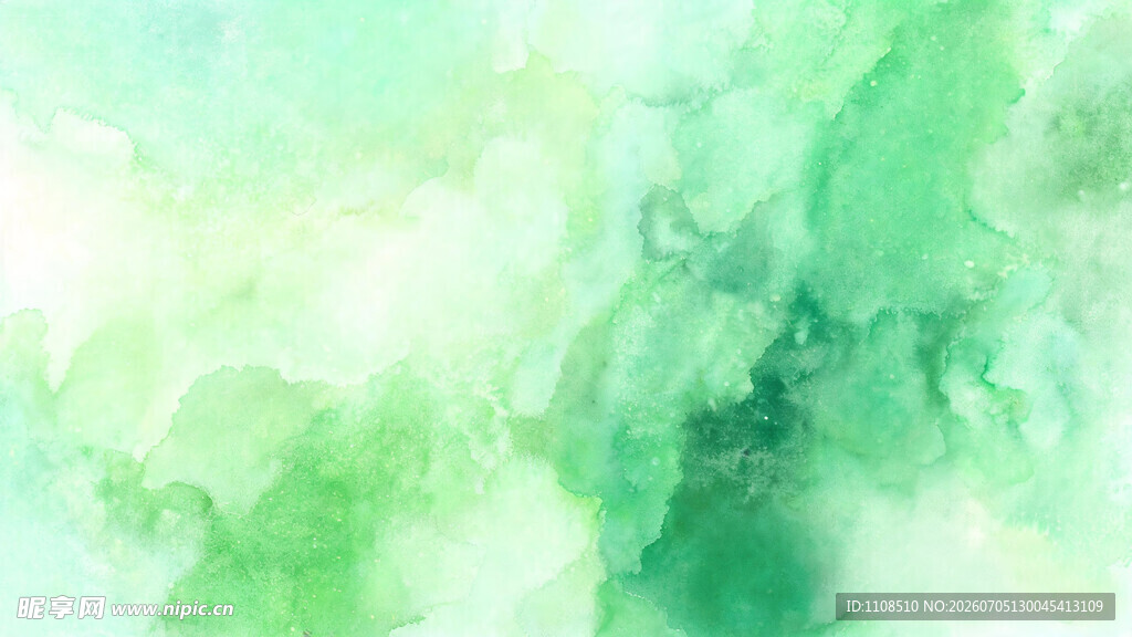 淡绿色水彩抽象背景画面