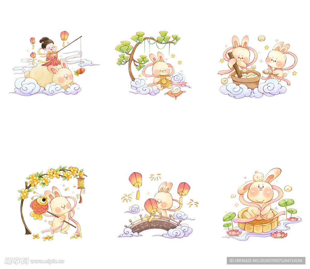 可爱兔子插画集合