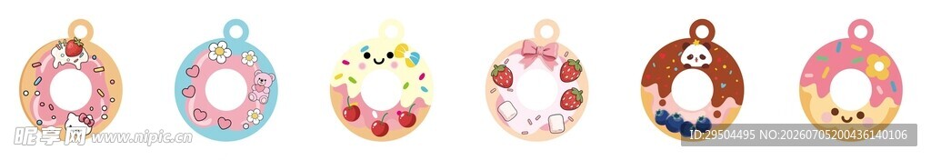 甜甜圈 可爱卡通造型饰品