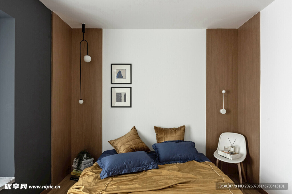 现代简约风卧室温馨场景