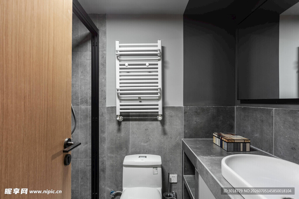 现代简约风的卫生间一角