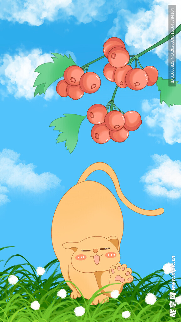 可爱手绘卡通橘猫壁纸