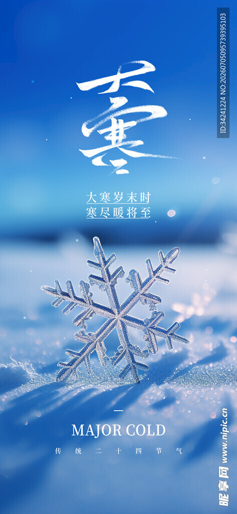 大寒节气海报图片展板