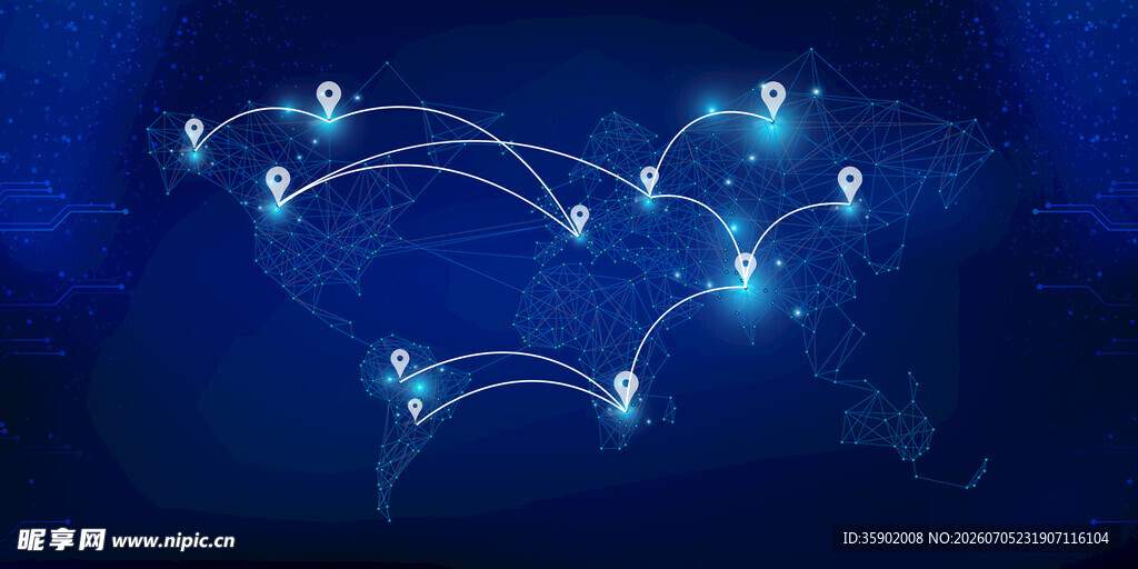 科技感网络连接示意图