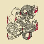 龙狮国风插画