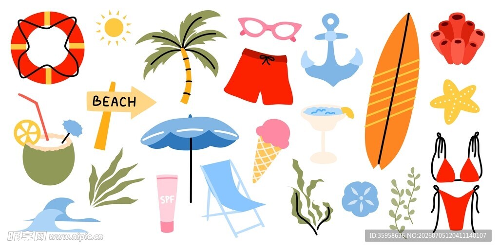 夏日海滩素材