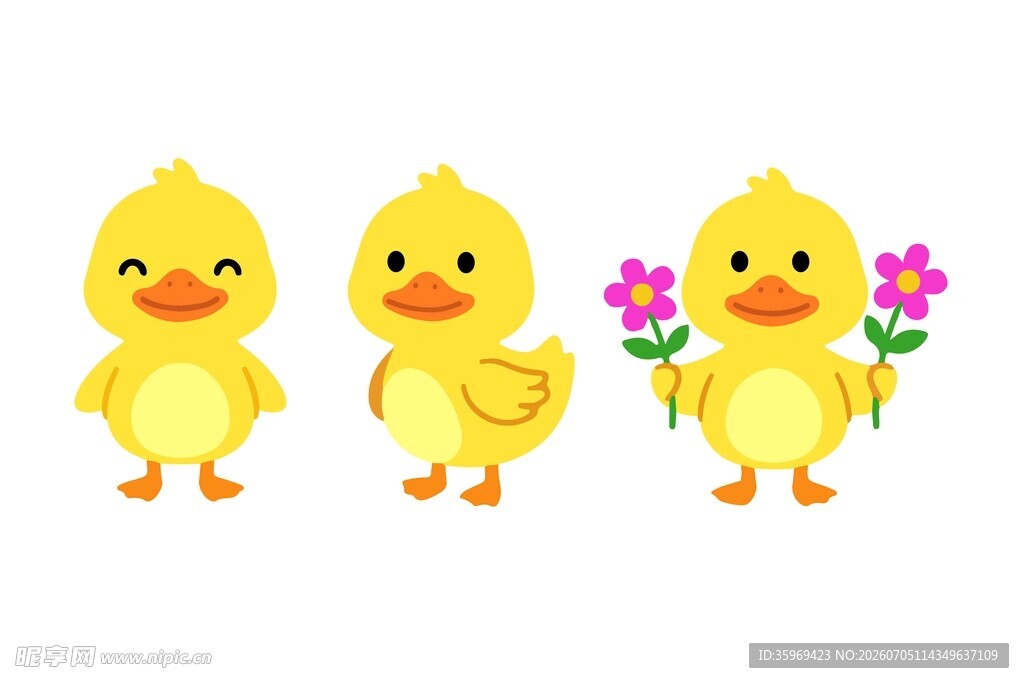 卡通小黄鸭素材