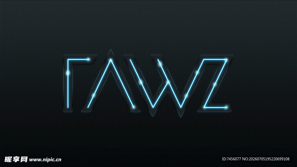 发光的FAWZ字样