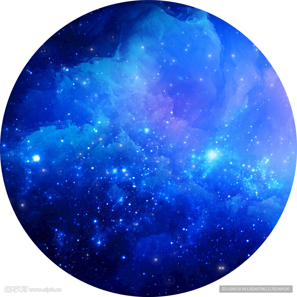 梦幻蓝色星空圆形图案
