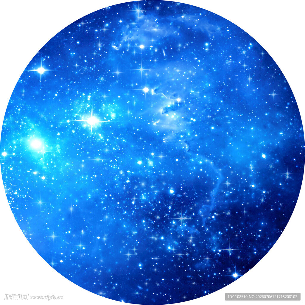 梦幻蓝色星空圆形图案