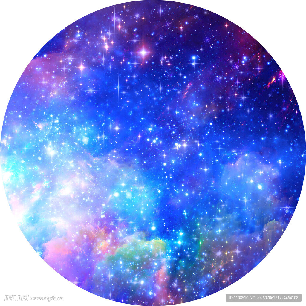 梦幻绚丽的圆形星空图景