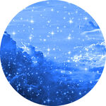 梦幻蓝色星空雪景图