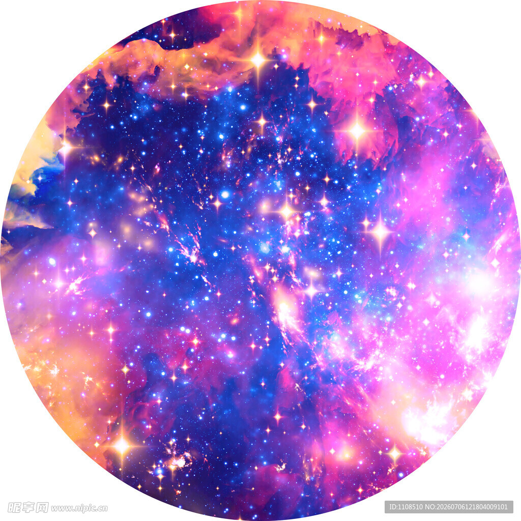 梦幻璀璨的圆形星空图景