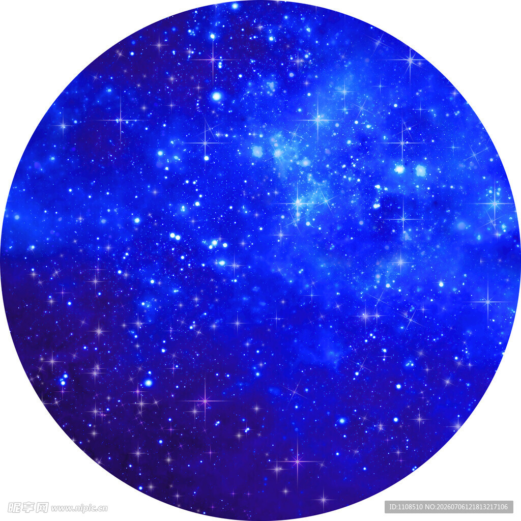 梦幻蓝色星空圆形图案
