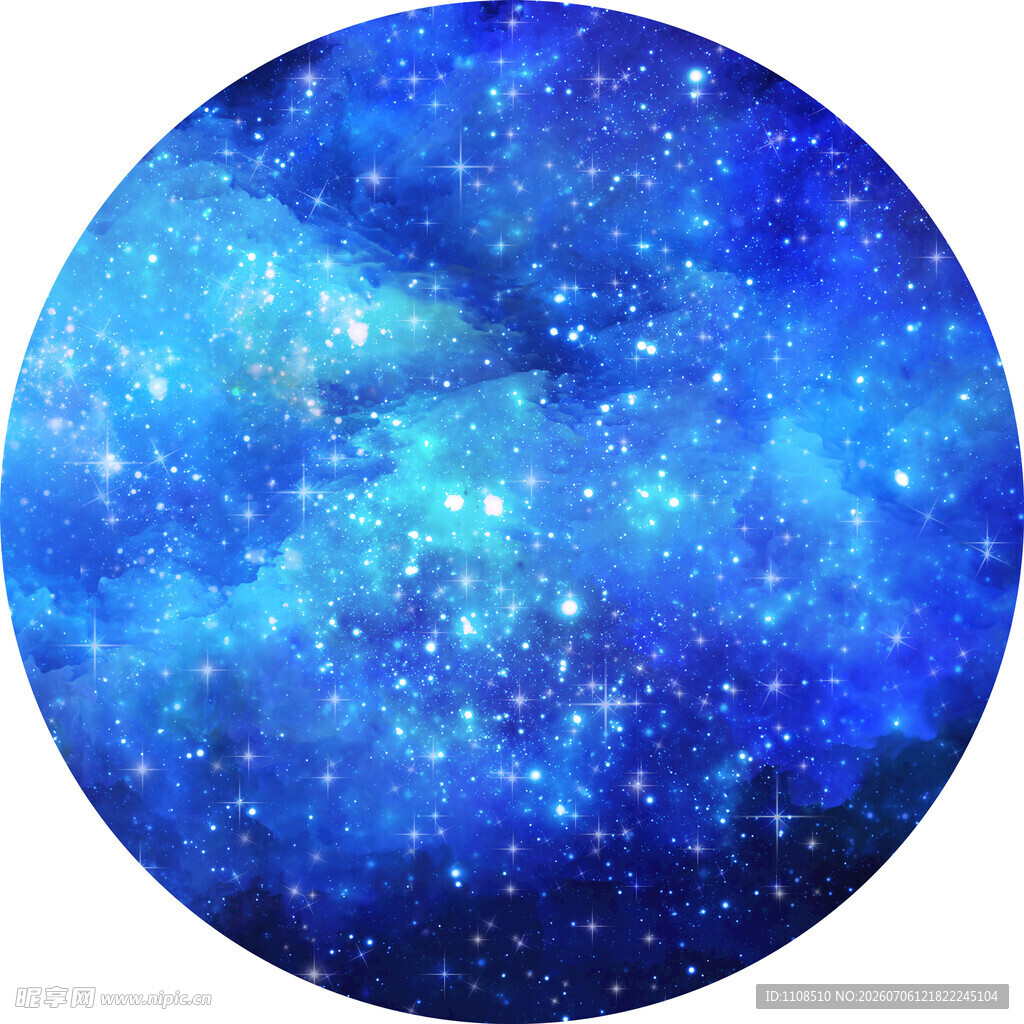 梦幻蓝色星空圆形图案