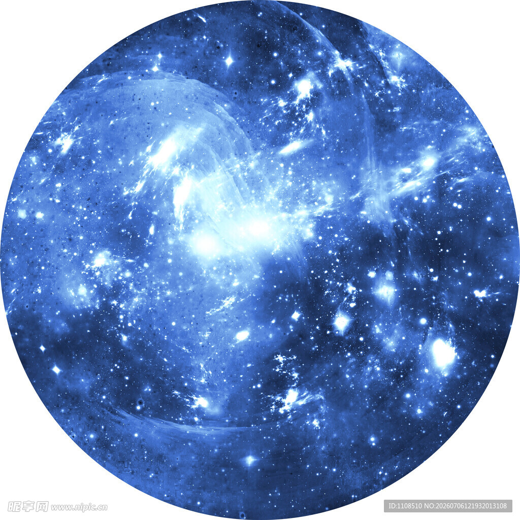 梦幻蓝色星空圆形图案