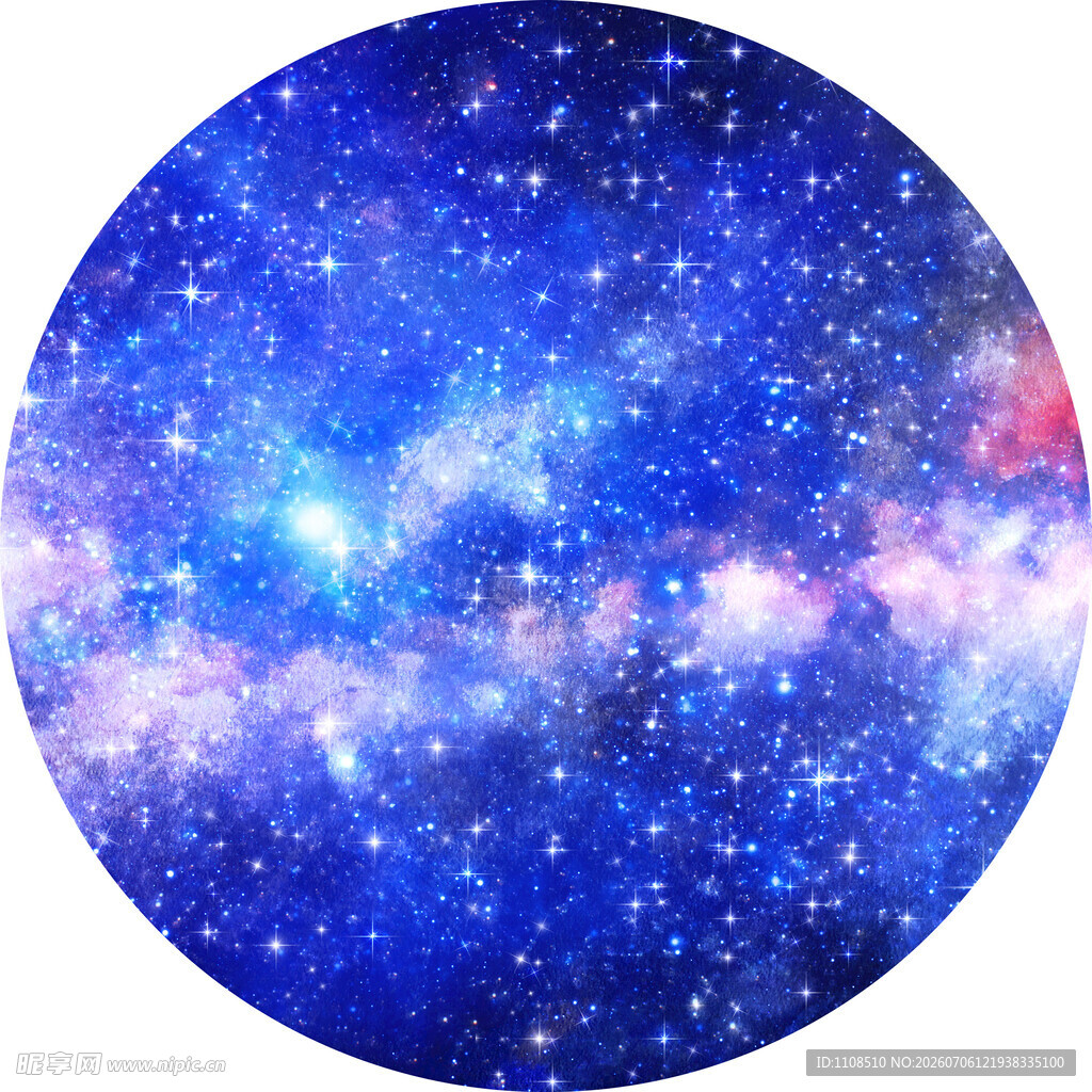 梦幻蓝色星空圆形图案