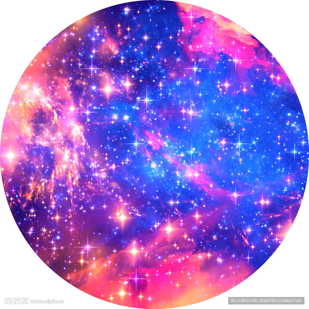 梦幻绚丽的圆形星空图景