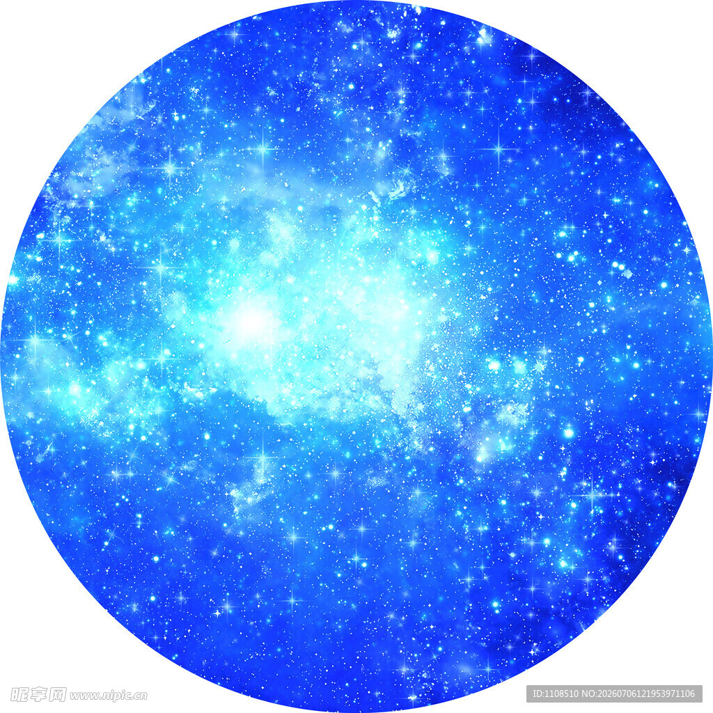 蓝色梦幻星空圆形图案