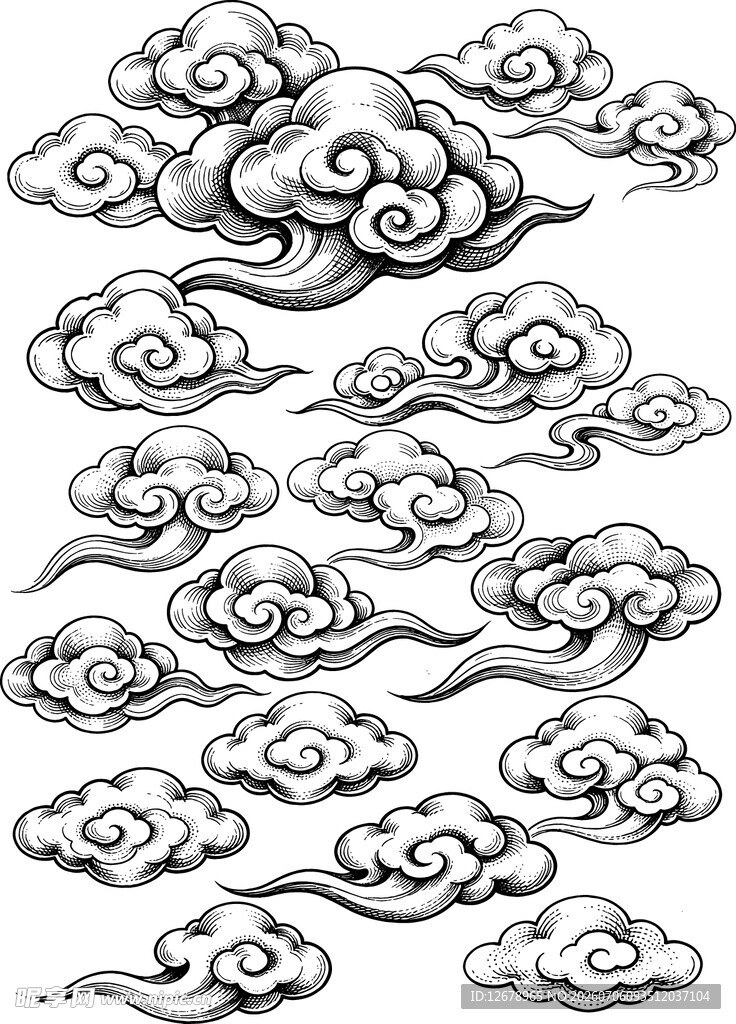 中式传统云纹图案集合