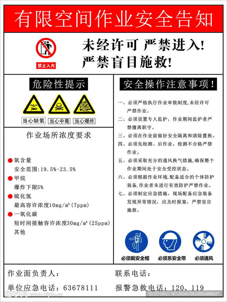有限空间作业安全告知