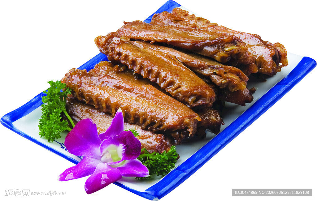 美味卤鸭翅摆拍