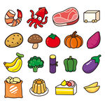 食材图标食物线性插画