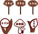 木质本草园指示牌设计