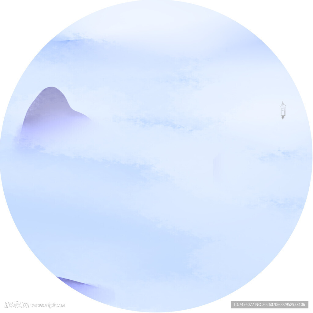 云雾缭绕中的远山美景