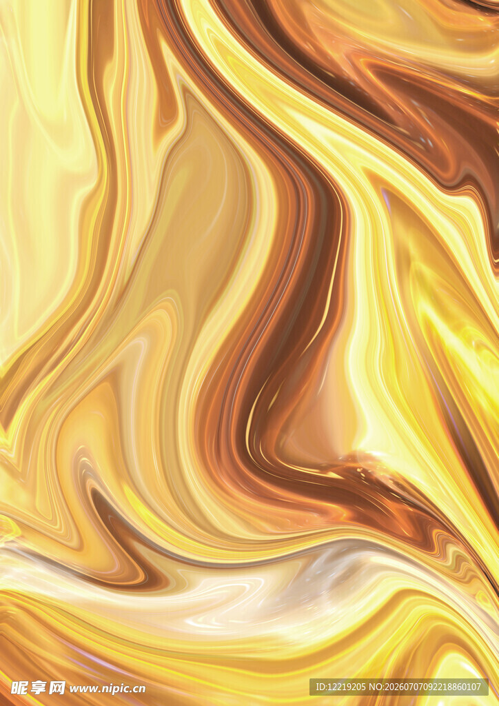 流动的金黄抽象纹理图案