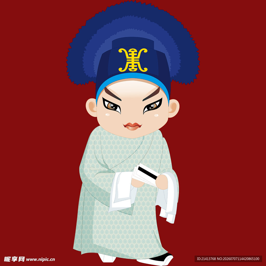 卡通京剧小生形象