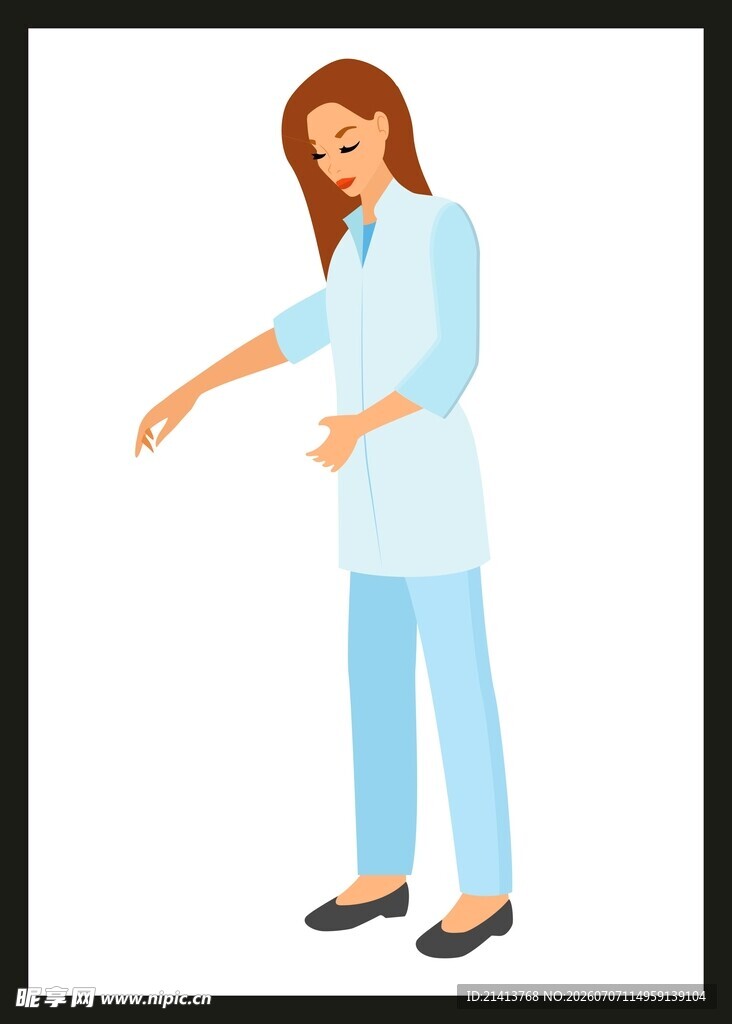 女医护人员展示姿态