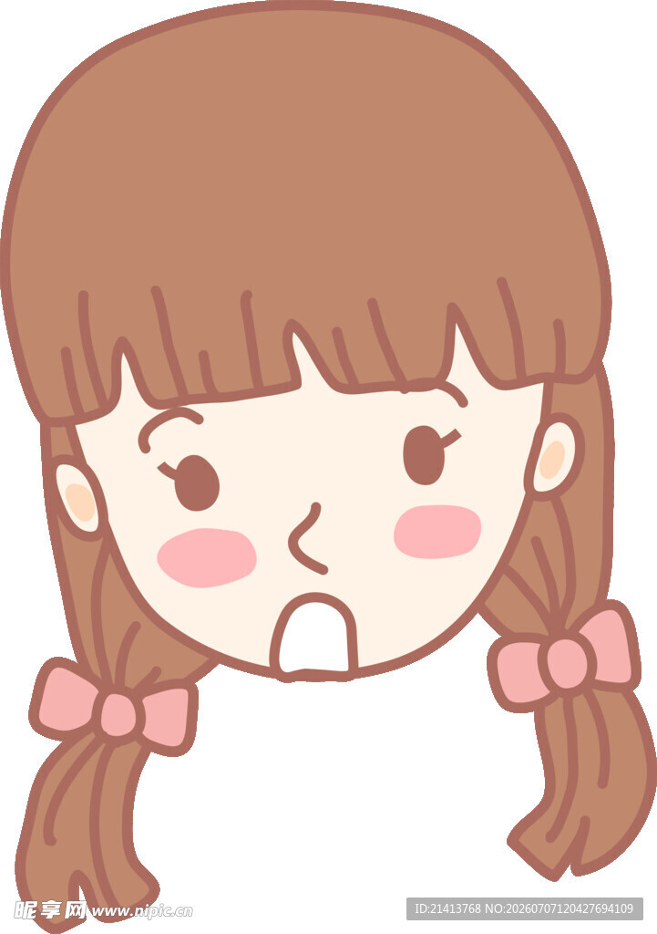 扎双马尾的可爱小女孩