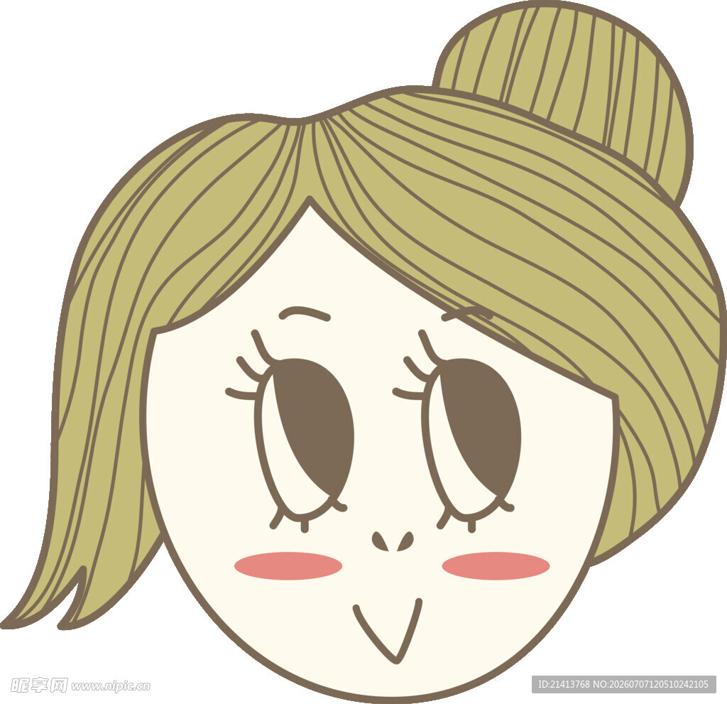 俏皮卷发女孩头像