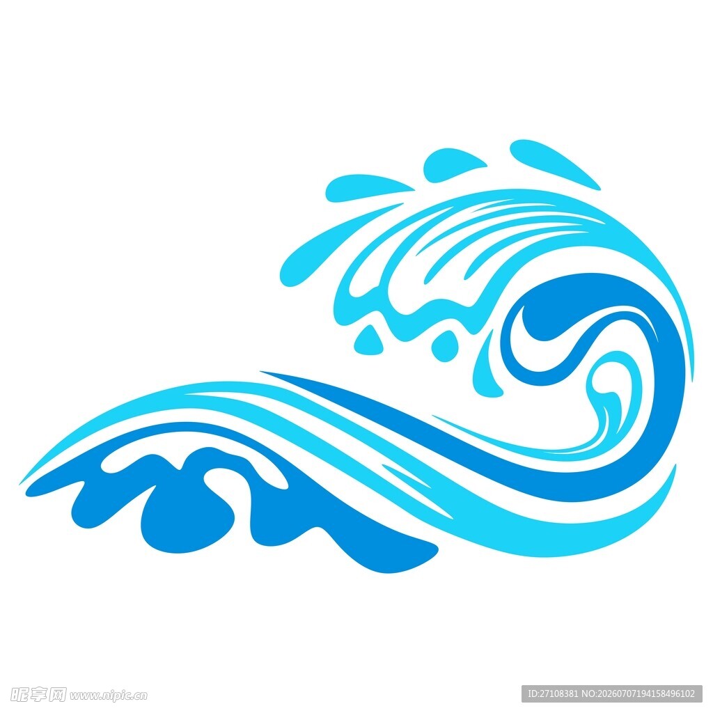 蓝色海浪图案