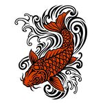 锦鲤跃浪图