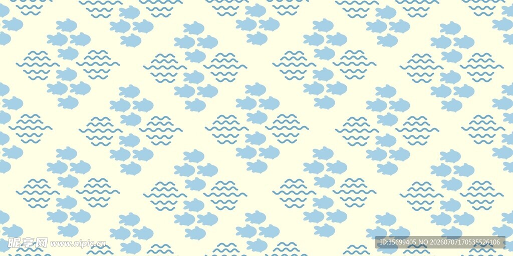 小鱼水纹背景