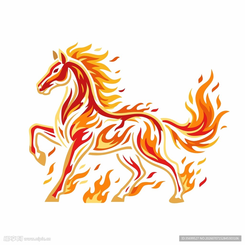 火焰奔马插画