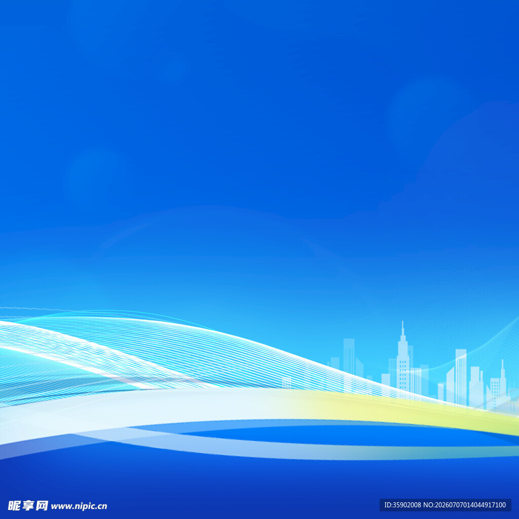 蓝色科技风城市背景图