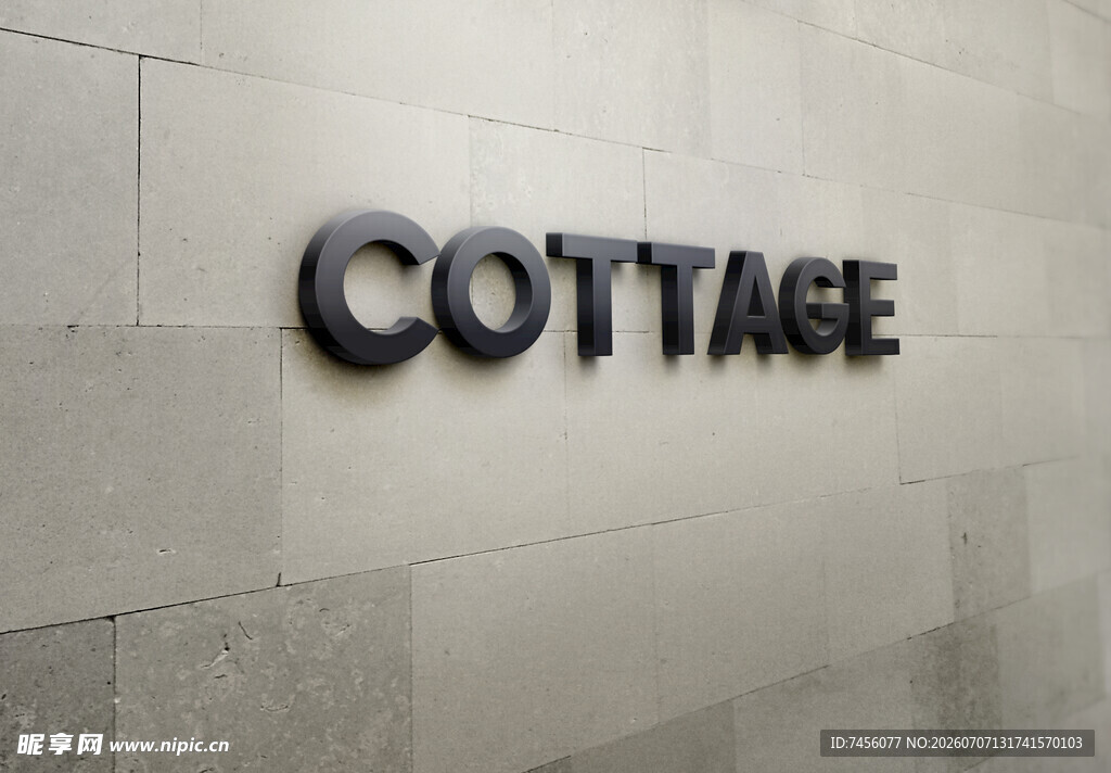墙面的COTTAGE标识