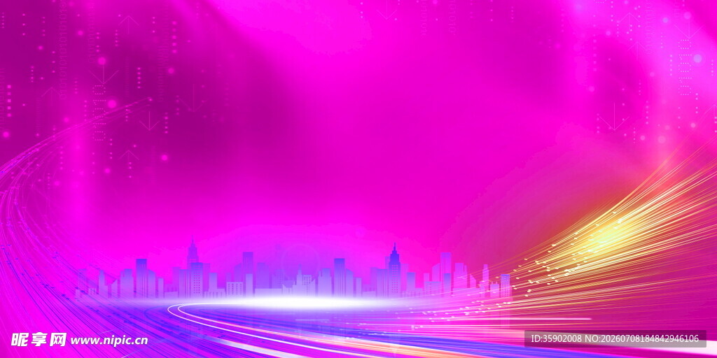 梦幻霓虹城市夜景