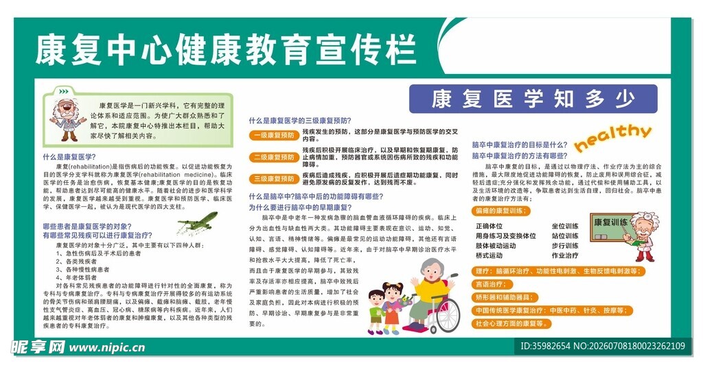 康复中心教育资料宣传栏
