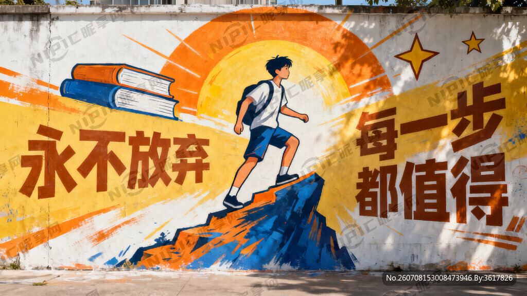 励志墙绘