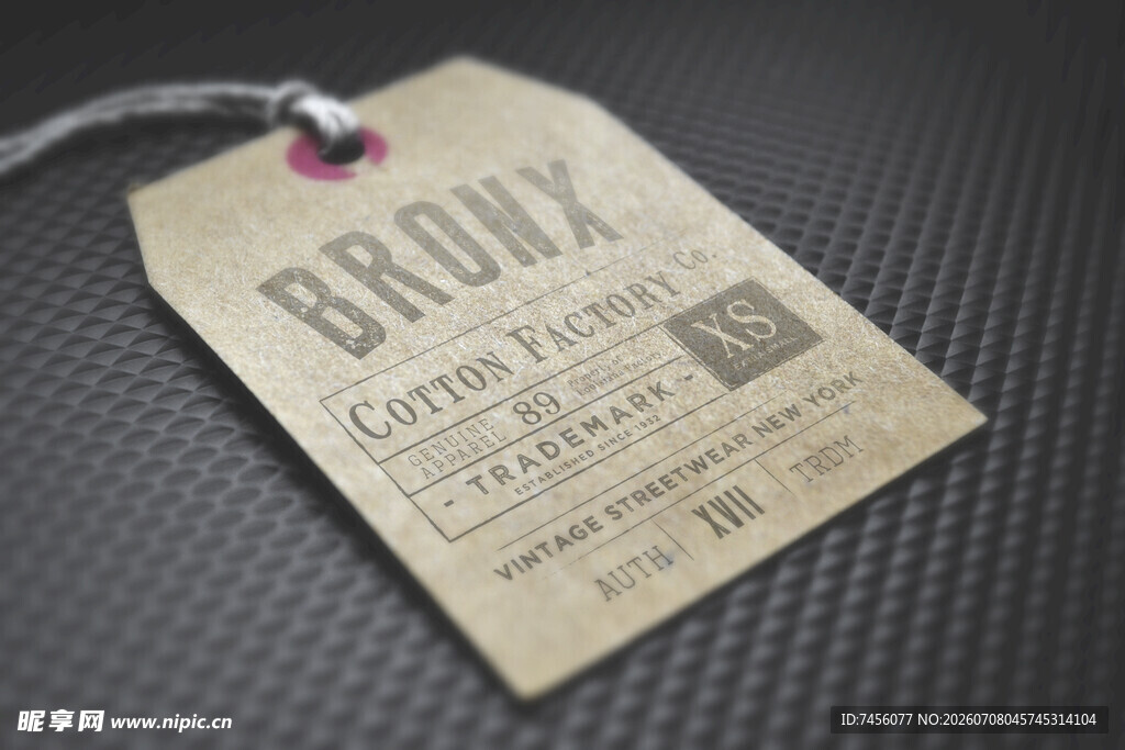 复古风BRONX品牌服饰标签
