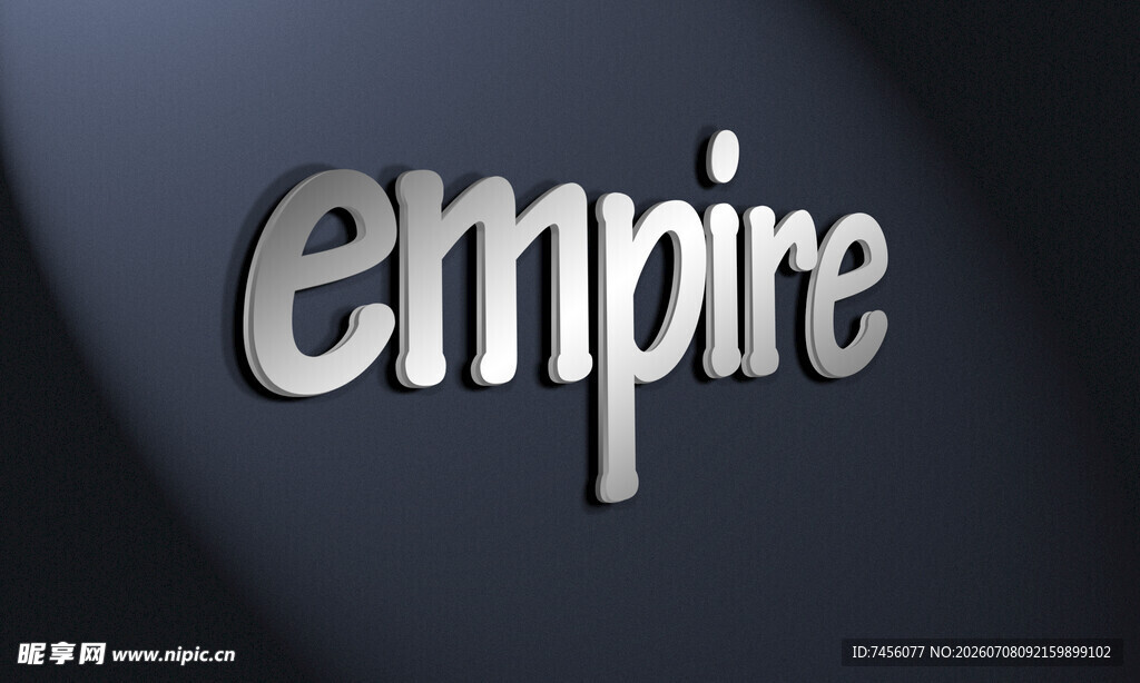 金属质感empire文字效果