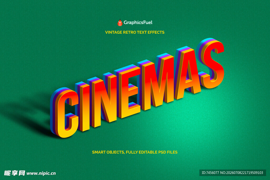 立体多彩的CINEMAS字样