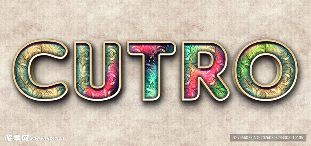 多彩立体字母CUTRO