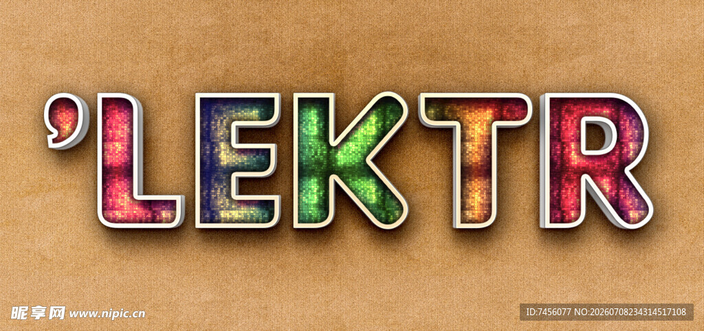 彩色立体字母LEKTR